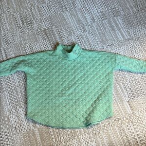 Tuckernuck Quilted Mint Green Mock Neck Sweater